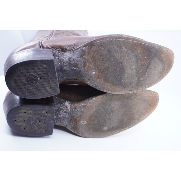 Tony Lama Vintage Gold Label Cowboy Boots Mens 10.5D #6367 Brown Distressed Work - Picture 5 of 9